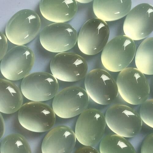 10Piece prehnite Natural Loose Gemstone Oval 7X9mm Bead for Inlaid silver 925 jewelry Ring Necklace DIY ICNWAY