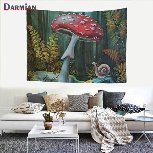 DARMIAN 2021 Mushroom Tapestry Wall Cloth Hippie Boho Wall Hanging Tapestries for Living Room Decor Custom Tapestry Dropshipping
