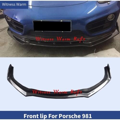 For Porsche 981 carbon fiber front lip for Cayman Boxster front bumper spoiler splitter front chin
