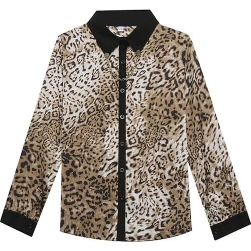 GELITAYIN Leopard Blouses