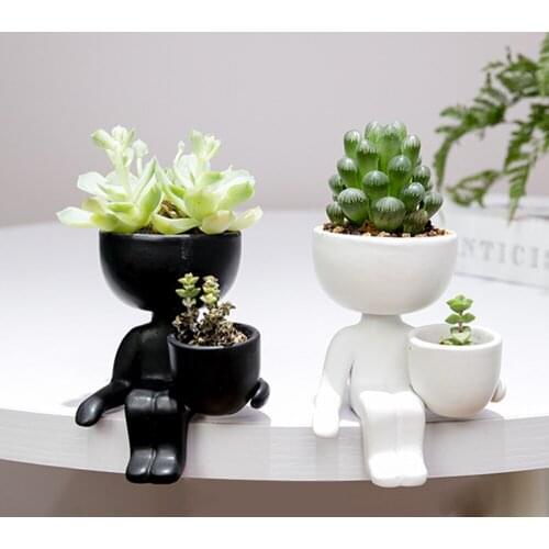 Humanoid Ceramic Flower Pot Vase Portrait Vase Fleshy Flower Pot Flower Arrangement Vase Home Decoration Birthday Gift Cute