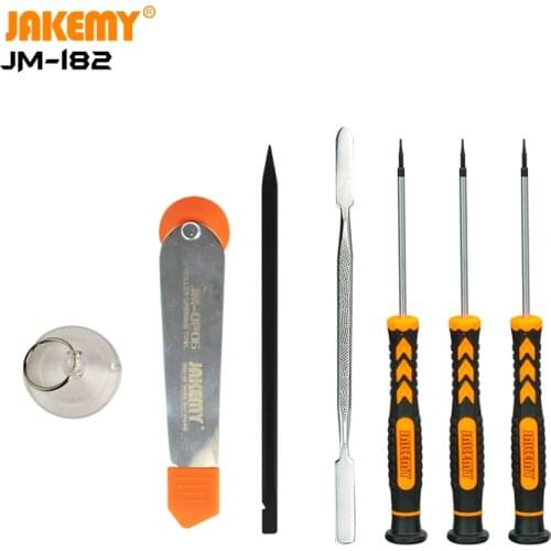 JAKEMY 7 IN 1 Wholesale Dismantling Tools with mini screwdriver suction cup spudger opener DIY hand tool for cell phone laptop