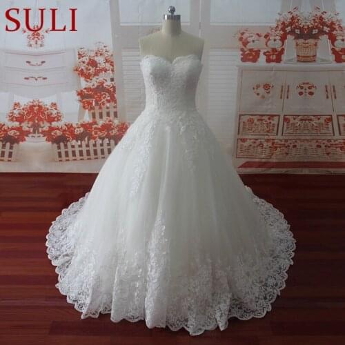 SL-515 Sweetheart Applique Lace Vintage Button Bridal Wedding Dress Princess Ball Gown Wedding Dresses Bridal Gown Sleeveless