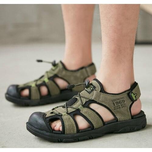 Brand New Outdoor Men Non-Slip Beach Sandals 2020 Summer Breathable Men Closed Toe Gladiator Elastic Band Casual Shoes