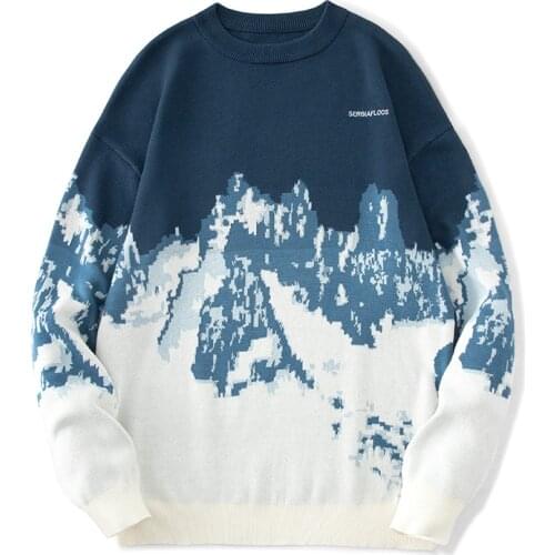 2021 Mens Casual Sweaters Harajuku Style Loose Round Neck Men Fashion Pullover Autumn Winter Long Sleeve Sweater Knitted Tops