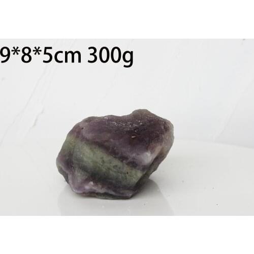 NO. 7 Natural raw green with purple fluorite rough stone natural quartz crystals mineral energy stone