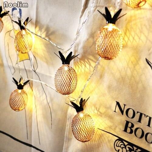 NOOLIM 3M 20 Pcs Handmade Iron Pineapple Led String Light by 3pcs AA Battery,Fairy Party Light/ Wedding/Christmas Decoration