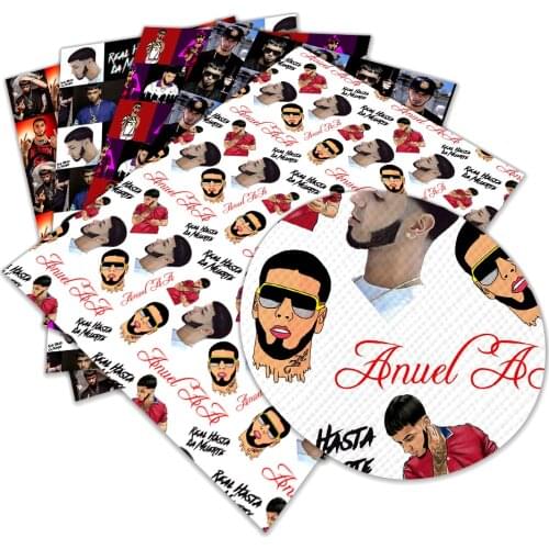 New Anime Star Character Cartoon Printed Faux Leather A4 22x30cm for DIY Bag Material Fabric L271