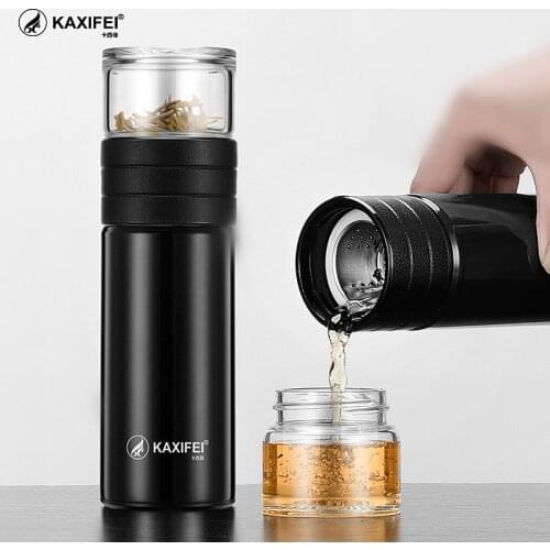 New Glass Tea Thermos Vacuum Cup Thermoses Tea Mug Cup Thermos Temperature Display Glass Bottle Tea Infuser Thermal Cup Mug