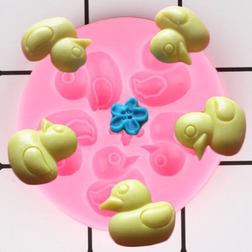 Cute Duck Silicone Mold Flower Fondant Cake Decorating Tools Chocolate Gumpaste Moulds Polymer Clay Molds Candy Making Mould