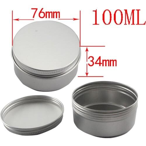 Drop Ship Empty 100g Silver Aluminum Jars Refillable Metal Storage Make Up Jar Travel Hair Wax Tin Car Wax Containers With Lids