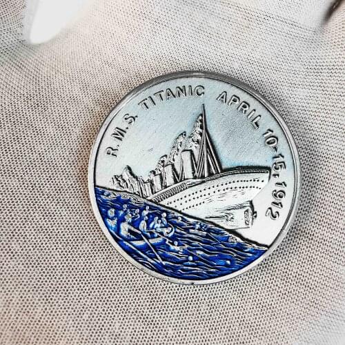 Titanic Residual Shell Silver Coin Titanic Ship In Memory Of Rms Victims Commemorative Coins Metal With Acrylic Box
