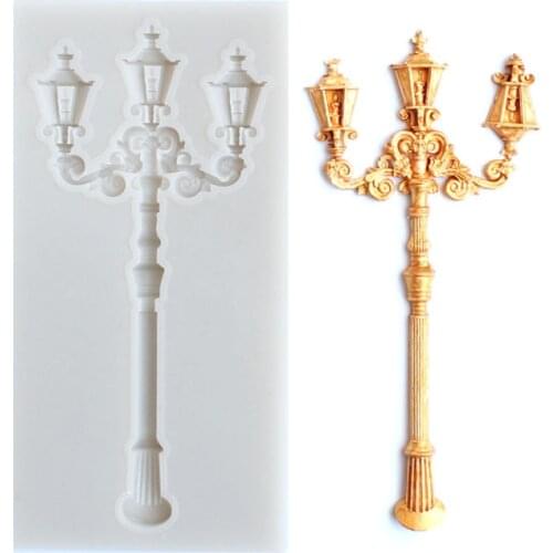 Aouke Molds street lamp Silicon 3D Fondant Mold Cakes Decorating Tools DIY Gumpaste Chocolate Moulds Kitchen Bakeware