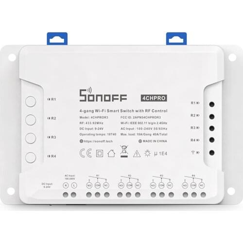 Sonoff 4CH PRO R3 ITEAD 4-Gang Wi-Fi Smart Switch With RF Control App Support Timing 3 Working Modes