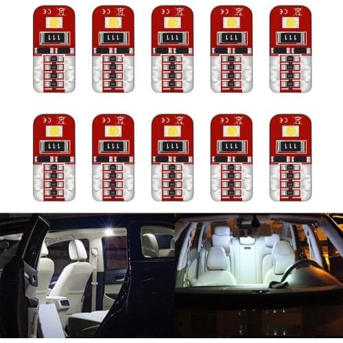 10Pcs LED T10 W5W Led Car interior Light Bulbs 12V For Opel Astra j Vectra Zafira Corsa Vivaro Hyundai I30 IX35 Solaris Tucson