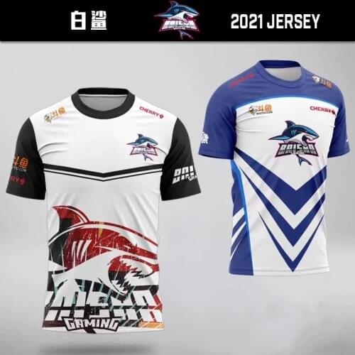 White Sharks Team Uniform CF Game Short-sleeved T-shirt E-sports Game Uniform EVEN Cross the Line of Fire 2021 New Summer