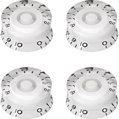 Uxcell 4pcs 6mm Potentiometer Control Knobs For LP Electric Guitar Acrylic Volume Tone Knobs White