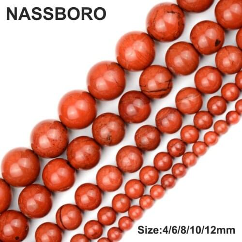 High quality Redstone Natural Stone Beads For Jewelry Making Charms Rondelle Spacer Bead Diy Bracelet Necklace Wholesale