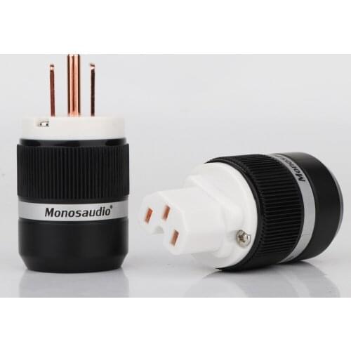 Monosaudio M130 F130 Hi-End Red Copper Power Plug Hifi US Power Cable Plug IEC Female Connector Audio Power Plug
