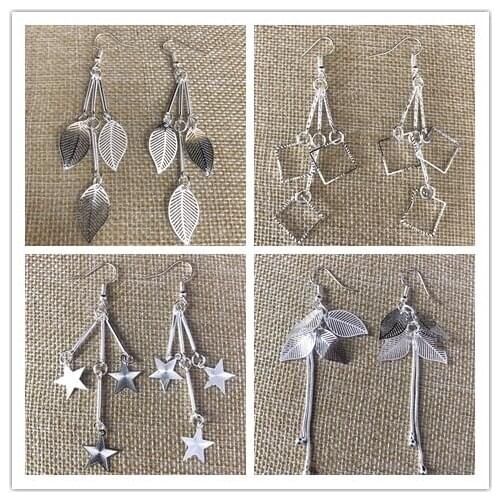 New style Bohemian retro ethnic style Miao silver for women Earrings temperament versatile Earrings fashion jewelry