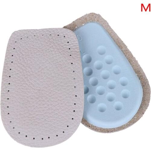 1 Pair Elastic Latex Heel Half Shoe Pad Shoe Cushion Buffering Insole Pain Relief Cattle Hide