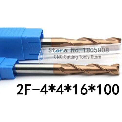 1PCS HRC60 Long carbide alloy cutter 2 Flute 2F-4*4*16*100L tungsten steel milling cutter,CNC milling tools ,CNC machine