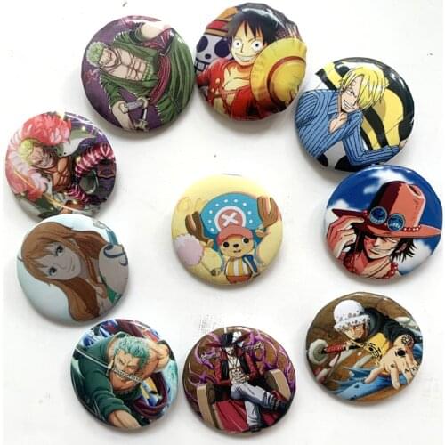 10Pcs/Set One Piece luffy Pins Badges Button Brooch Chest Ornament Of the Clothing Accessoies Collection Anime Cosplay Gifts