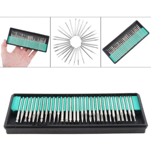 30pcs/set High speed steel Diamond Burr Bits Drill Kit for Woodworking Engraving Carving Rotary Tools Set