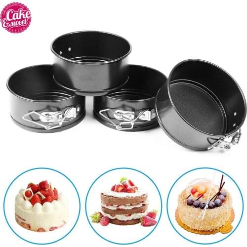 4pcs/set 4inch Mini Cake Pan Round Baking Pans tray Mould Non-stick mini tart molds DIY Baking Tools Kitchen Accessories