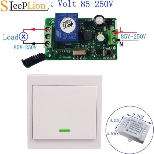 85V-250V 220V Wireless 86 Wall Panel Light Switch and Receiver Kit Ceiling Lamp LED Bulb Bedroom Ceiling Lights Wall Switch