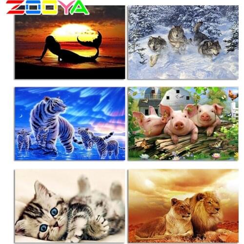 ZOOYA 5D DIY animal diamond painting embroidery full diamond mosaic full embroidery handmade furniture decoration SP206