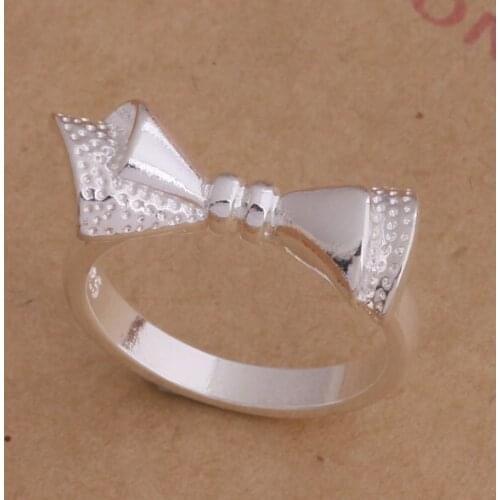 AR031 Hot sterling ring, fashion jewelry, elegant bowknot /aeeaivla aeyaiwfa silver color