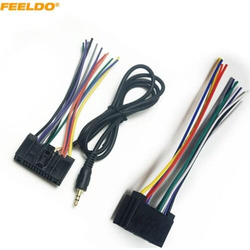 FEELDO Car Radio Wiring Harness Audio Stereo Wire Adapter for Ford Ferry Focus Mondeo Fiesta 3.5mm AUX Wiring Plug #HQ6468