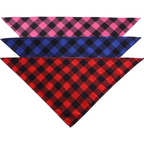 Pet Dog Classic Bandana Lattice Cotton Bandana for Small Large Washable Kerchief Bow Tiet Dog Accessories Pet Accessorise Tool
