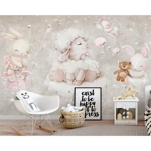 Beibehang Customized modern nordic style TV background oil painting children bedroom wallpaper wall papers home decor