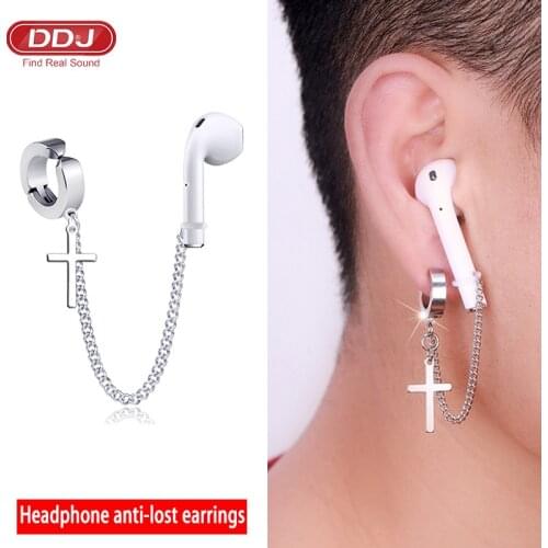 Anti-lost Earring Wireless Earphones Unisex Stylish Titanium Steel Skin-friendly Protective Chain For All Tws AirPods Earphone