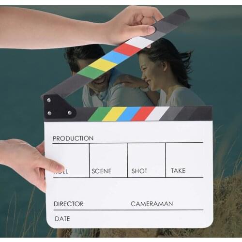 Hot Sale Film Clapper Board Skillful Manufacture Acrylic Colorful Director Video Scene Clapperboard Movie Film Clapper Cut Prop