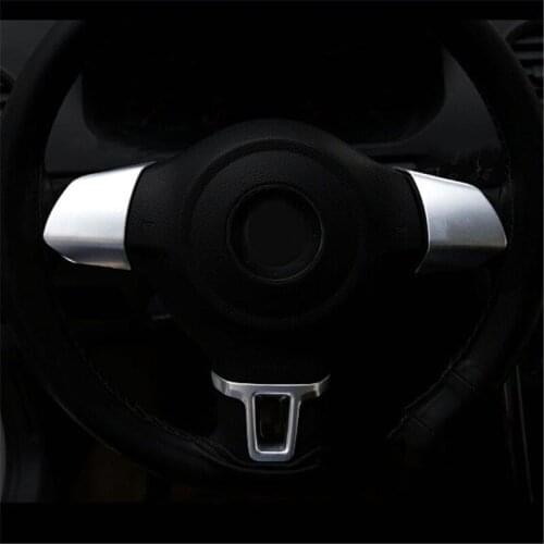Chrome Steering Wheel sticker trim for VW GOLF 6 MK6 POLO 2010 2011 2012 JETTA MK5 MK6 Bora 3pcs per set