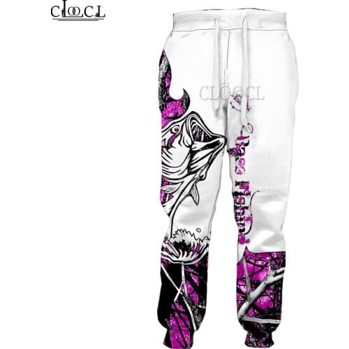 HX Newest Popular Bass Fishing 3D Print Trousers Men Women Popular Streetwear Fashion Harajuku Casual Pant Drop Shipping