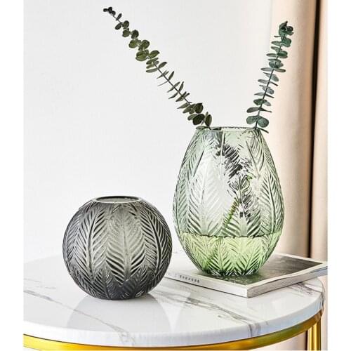 Nordic Glass Vase Decoration Green Black Transparent Home Living Room Dried Flower Arrangement TV cabinet table decoration home