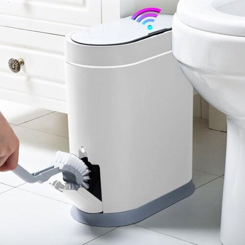 Joybos Smart Sensor Trash Can Electronic Automatic Bathroom Waste Bin Household Toilet Waterproof Narrow Seam Sensor Bin