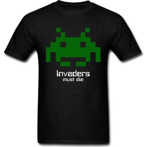 80s Video Game invaders Tee Shirt Mens Funny Favorite T-Shirts T Shirt 100% Cotton Tee USA SIZE