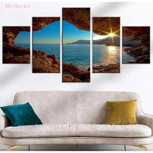 DIY 5d Abstract Romantic night lovers walk Diamond Painting Full Square Round Drill Diamond Embroidery 5 piece Mosaic Home Decor