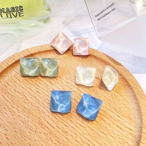 Find Me Simple Geometric Resin Candy Color Wave Earrings For Women Fashion Jwelry Accessories