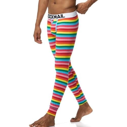 New Men long johns cotton thermal underwear pants 21 colors Male Underpants Outdoors Modal Leggings Pants Solid stripe print
