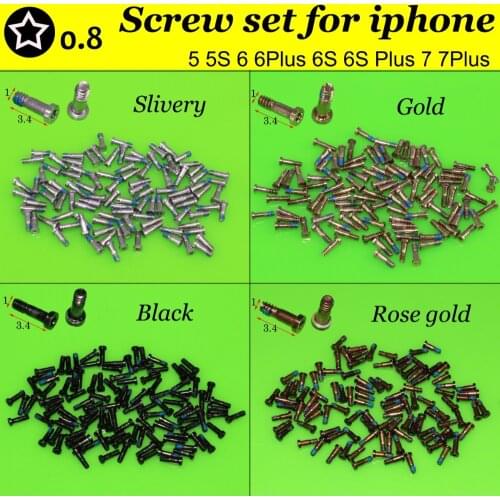 YuXi New 5 point star bottom screw replacement for iphone 7 7Plus 5 5S 6 6Plus 6SP Silver/Black/Gold/Rose gold
