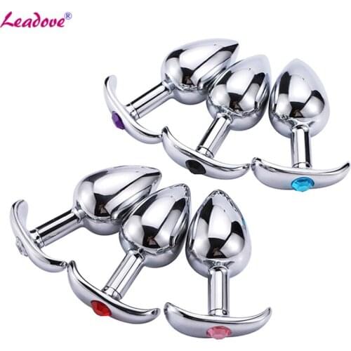 New Large Size Stainless Steel Crystal Jewelry Metal Anchor Anal Toy Butt Plug Anal Booty Beads Anal Sex Toys for Women/Men