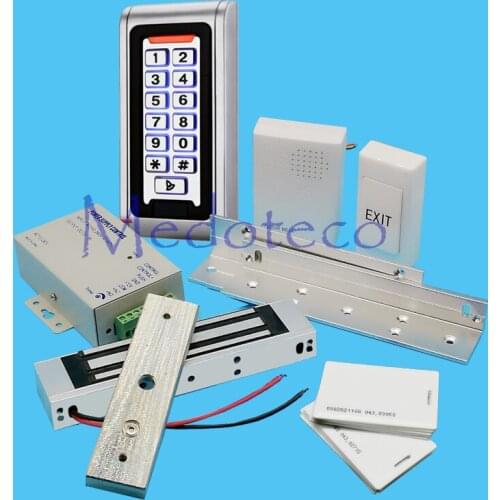 Full Kit Wood Door Access Control System 125Khz Rfid Card Keypad Access Control System Kit + Electric Magnetic Lock & ZL bracket