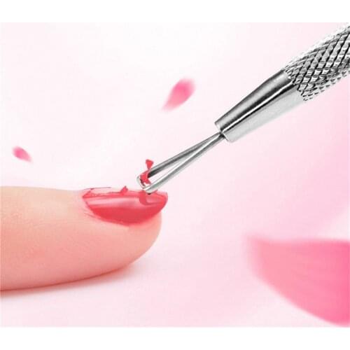 Nail Remover Gel Polish Remover Culticle Pusher Stainless Steel Stick Rod Cleaner Nail UV Gel Lak Remover Dead Skin Nail Tools