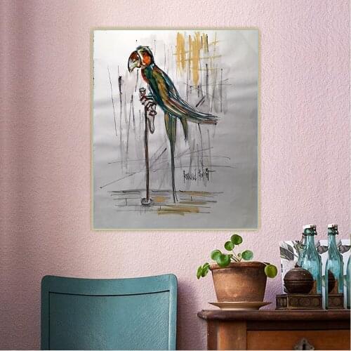 Bernard Buffet《Parrot》Canvas Art Oil Painting Artwork Poster Picture Wall Hanging Decor Home Living Room Decoration
